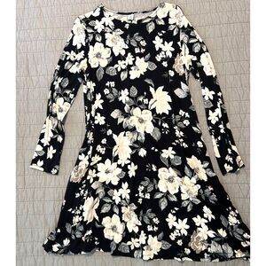 Old Navy Women's Floral-Print Jersey-Knit Swing Dress Black Floral Size Medium